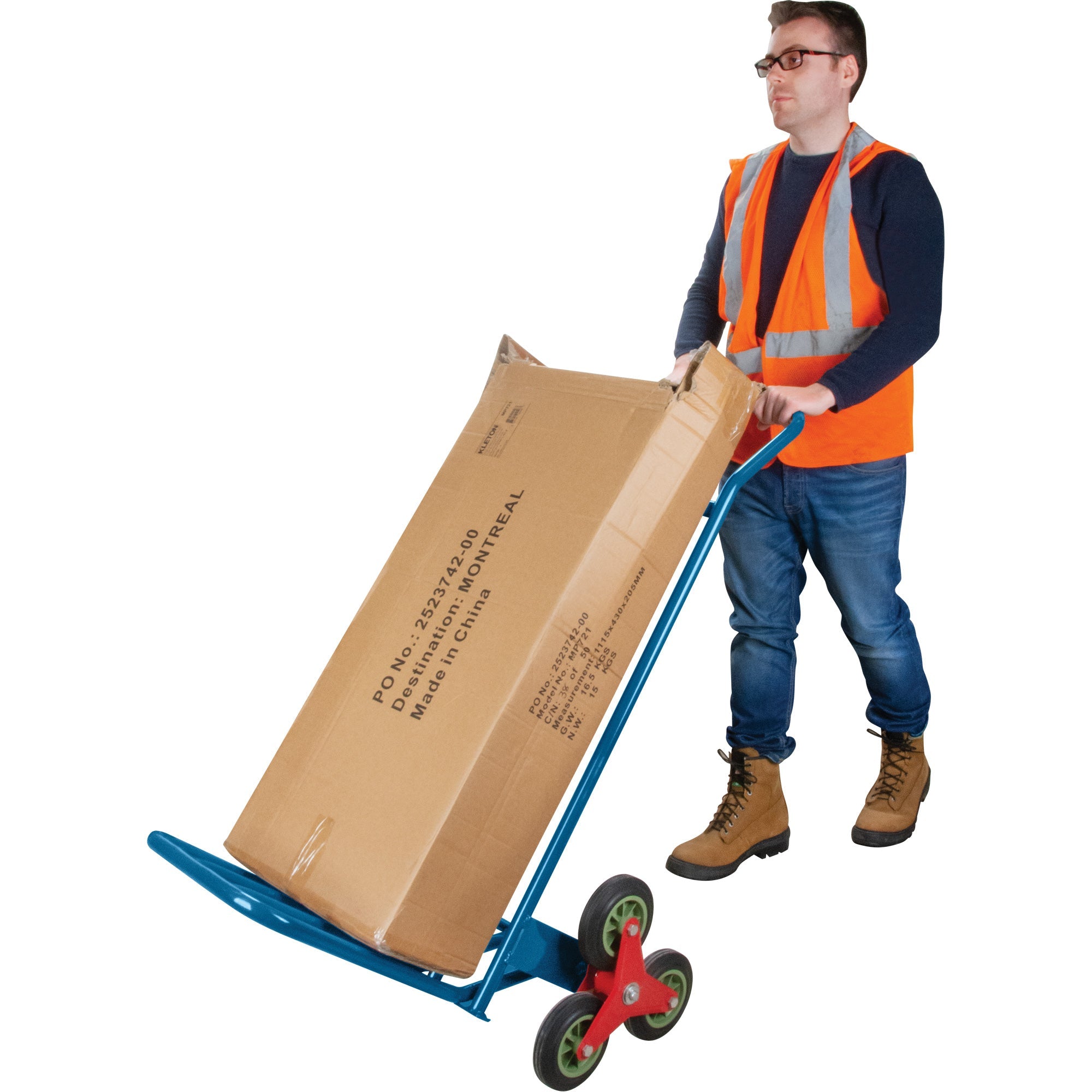Stair Climbing Hand Truck, Steel Frame, 23-3/4" W x 45-5/8" H, 300 lbs. Capacity