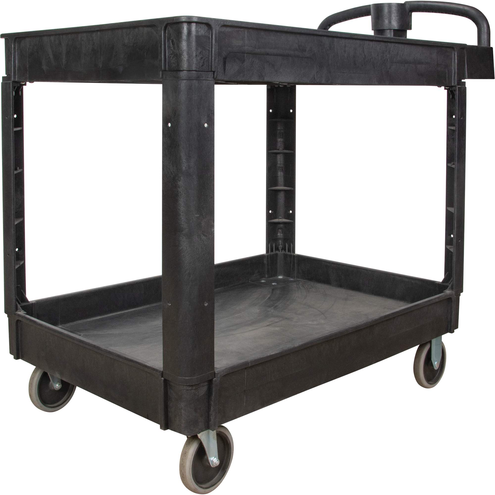 Utility Cart, 2 Tiers, 25-5/8" x 33-1/2" x 43-3/4", 550 lbs. Capacity
