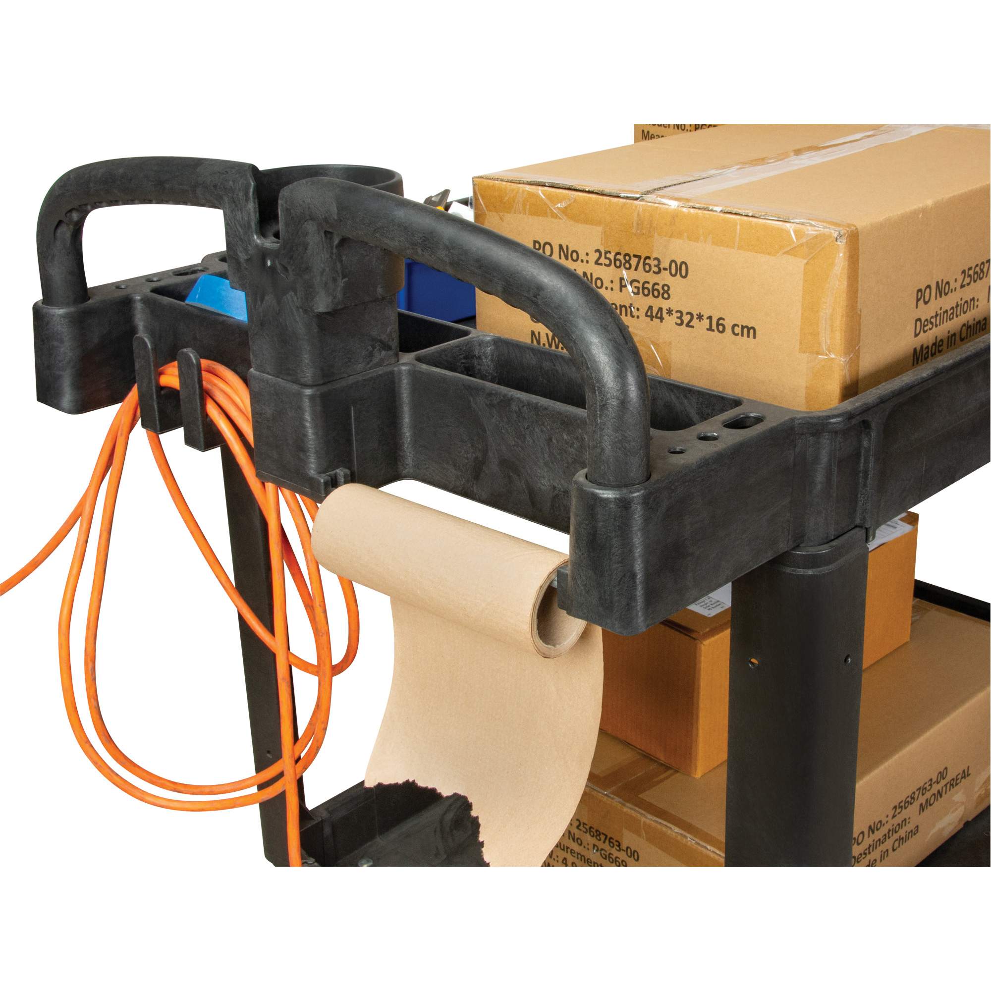 Utility Cart, 2 Tiers, 25-5/8" x 33-1/2" x 43-3/4", 550 lbs. Capacity