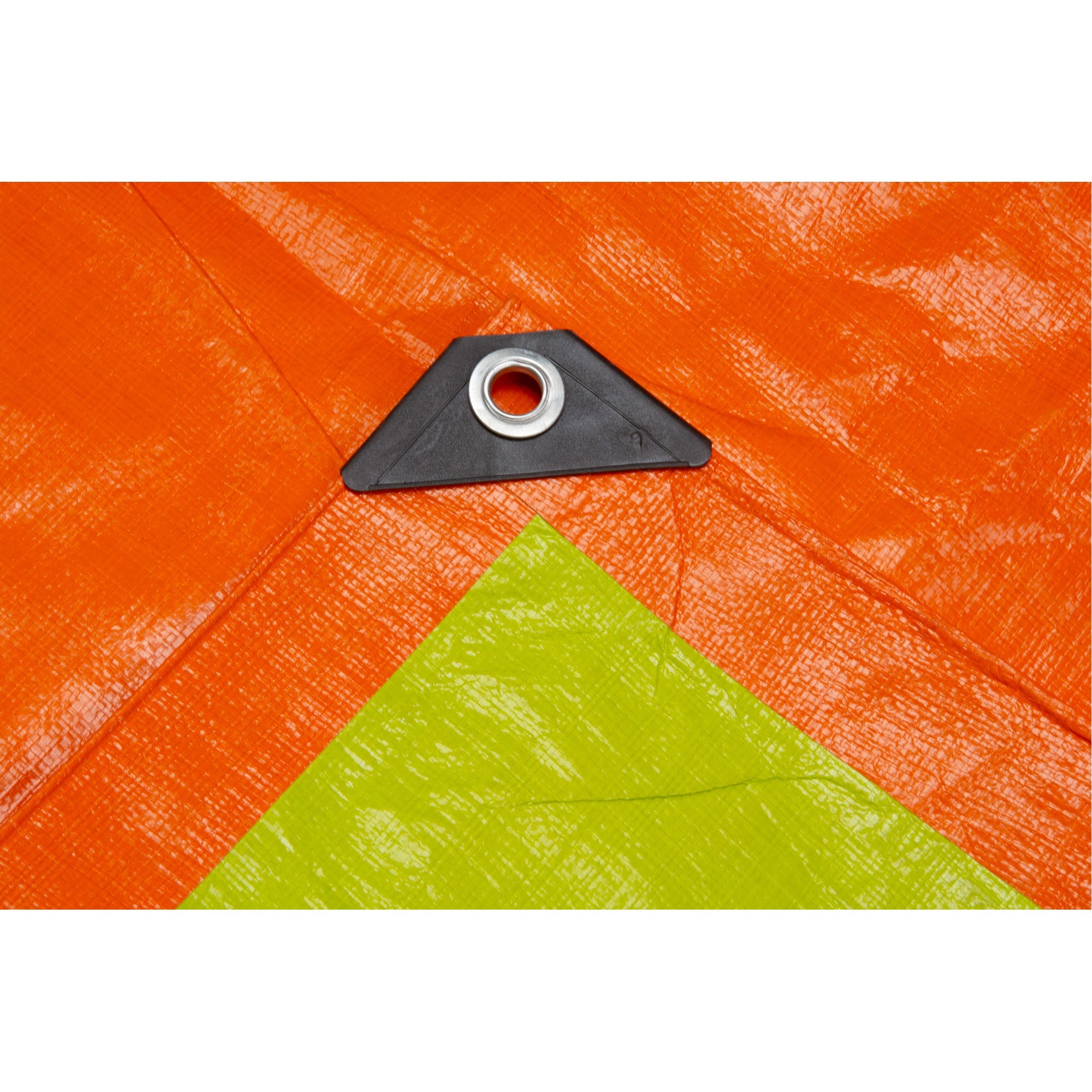 High-Visibility Heavy-Duty Woven Tarp, Green/Orange, 40' x 60' x 12 mils