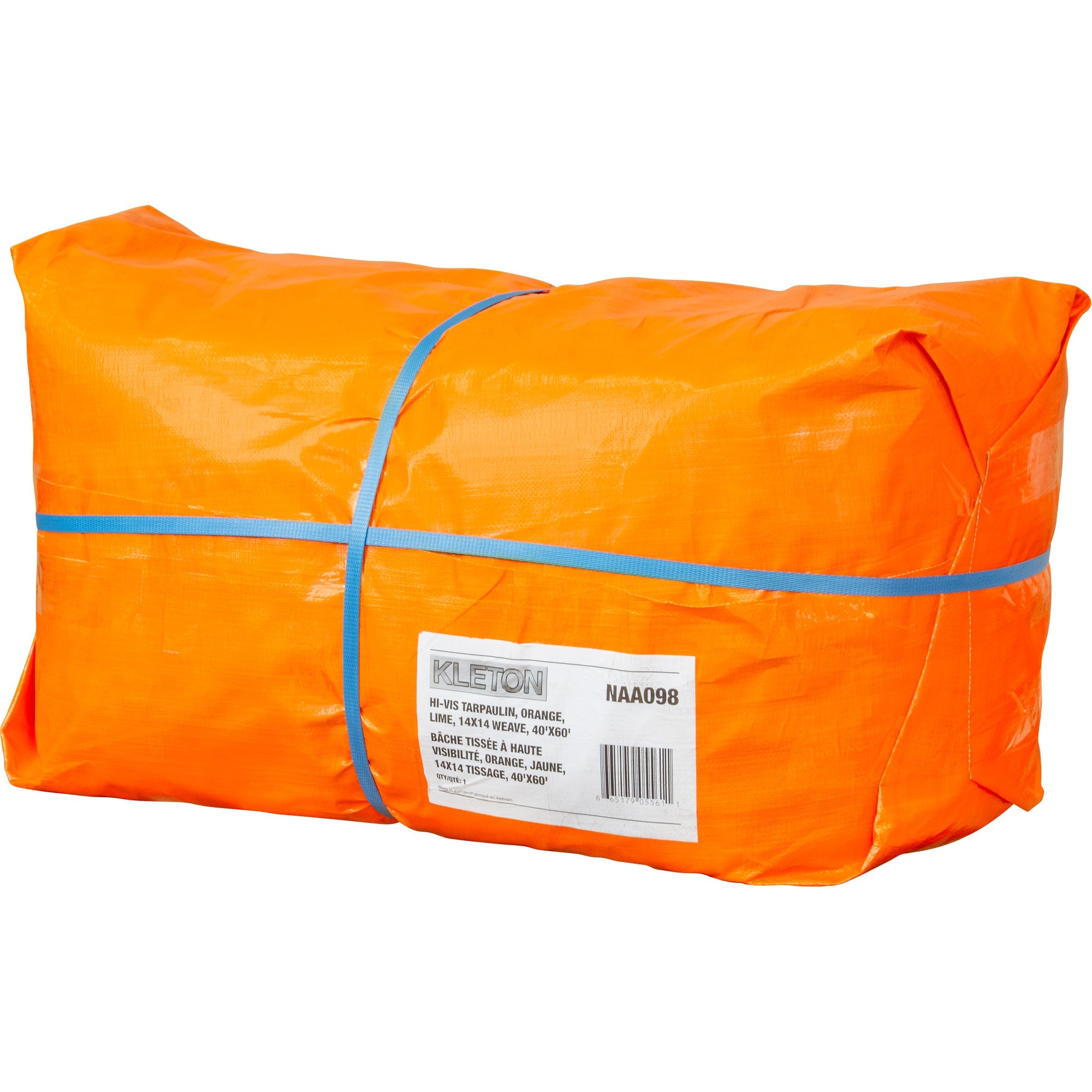 High-Visibility Heavy-Duty Woven Tarp, Green/Orange, 40' x 60' x 12 mils