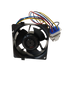 XPart Supply WG03F06676 refrigerator evaporator fan assembly with black square housing multi colored wires and white connector