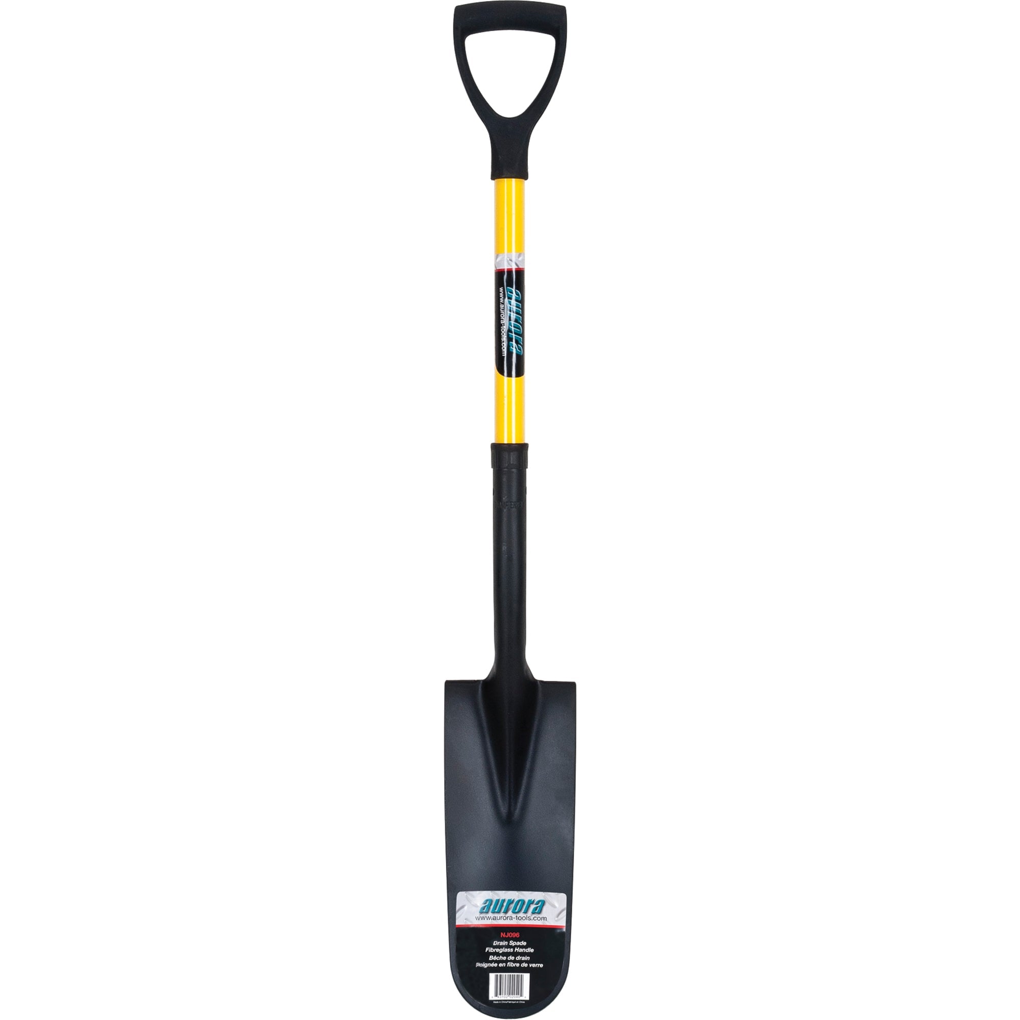 Drain Spade Shovels, Tempered Steel, 16" x 6" Blade, 28-1/2" L, D-Grip Handle
