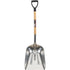 Scoop Shovel, Wood, Aluminum Blade, D-Grip Handle, 24-1/2" Length