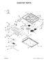 W10915661 range control panel exploded cooktop parts diagram showing burners knobs and mounting hardware
