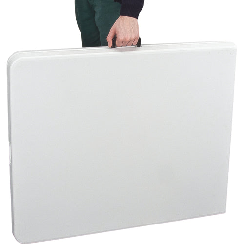 Fold-in-Half Table, Rectangular, 72" L x 30" W, Polyethylene, White