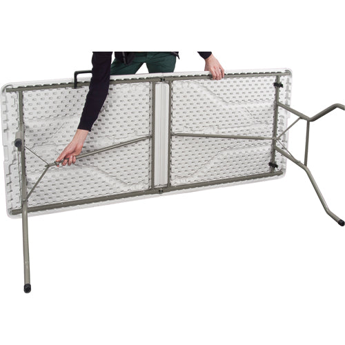 Fold-in-Half Table, Rectangular, 72" L x 30" W, Polyethylene, White