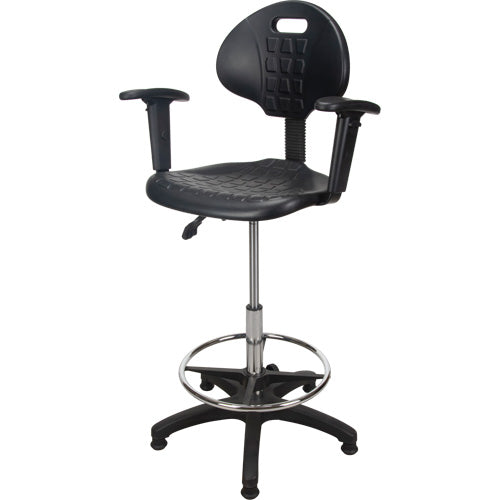 Heavy-Duty Ergonomic Stool with Adjustable Arm Rests