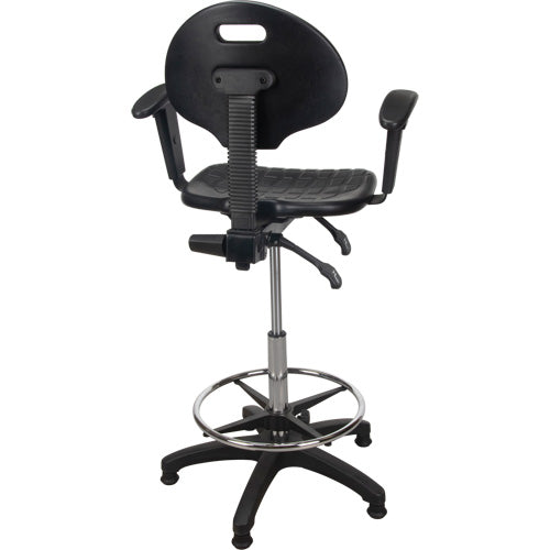 Heavy-Duty Ergonomic Stool with Adjustable Arm Rests