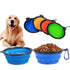 Portable Silicone Pet Bowl with Carabiner Clip, Collapsible, 350 ml