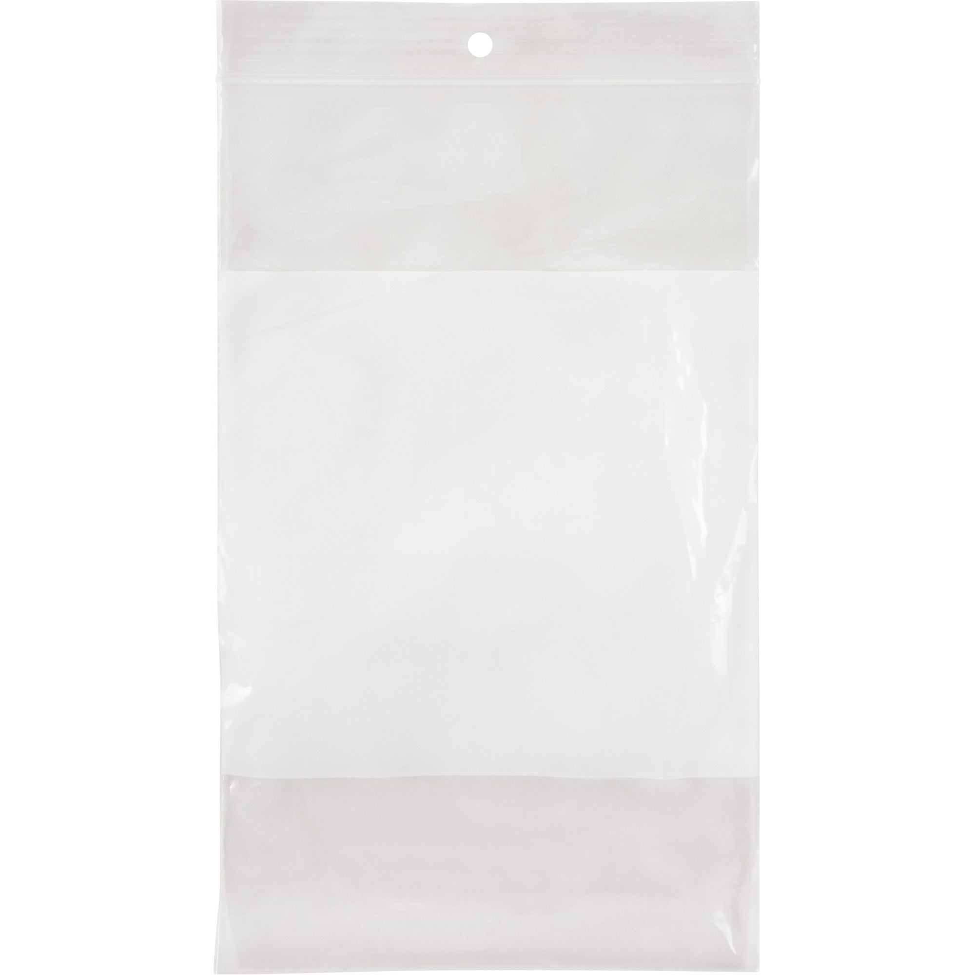 White Block Poly Bags, Reclosable, 8" x 5", 2 mils