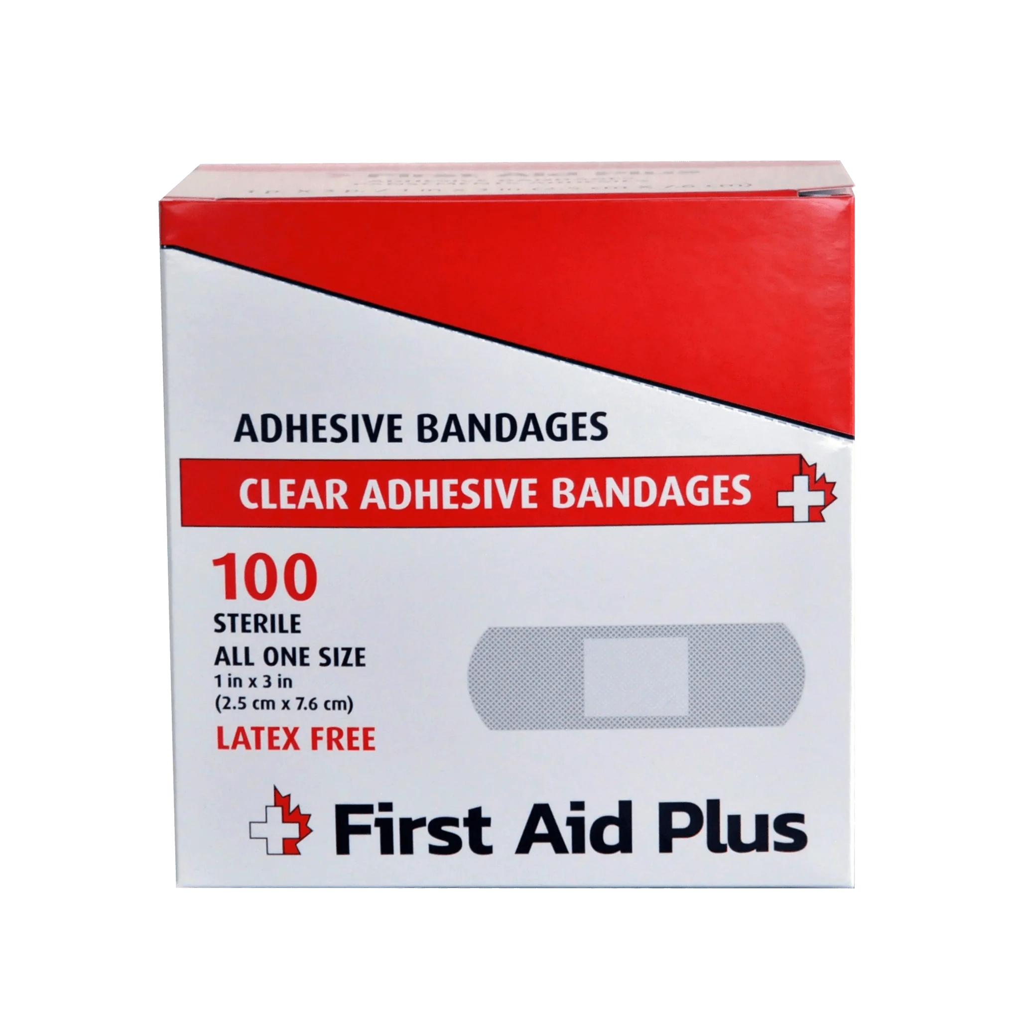 Plastic Adhesive Bandage, Standard Strip, 3" x 1", 100/box