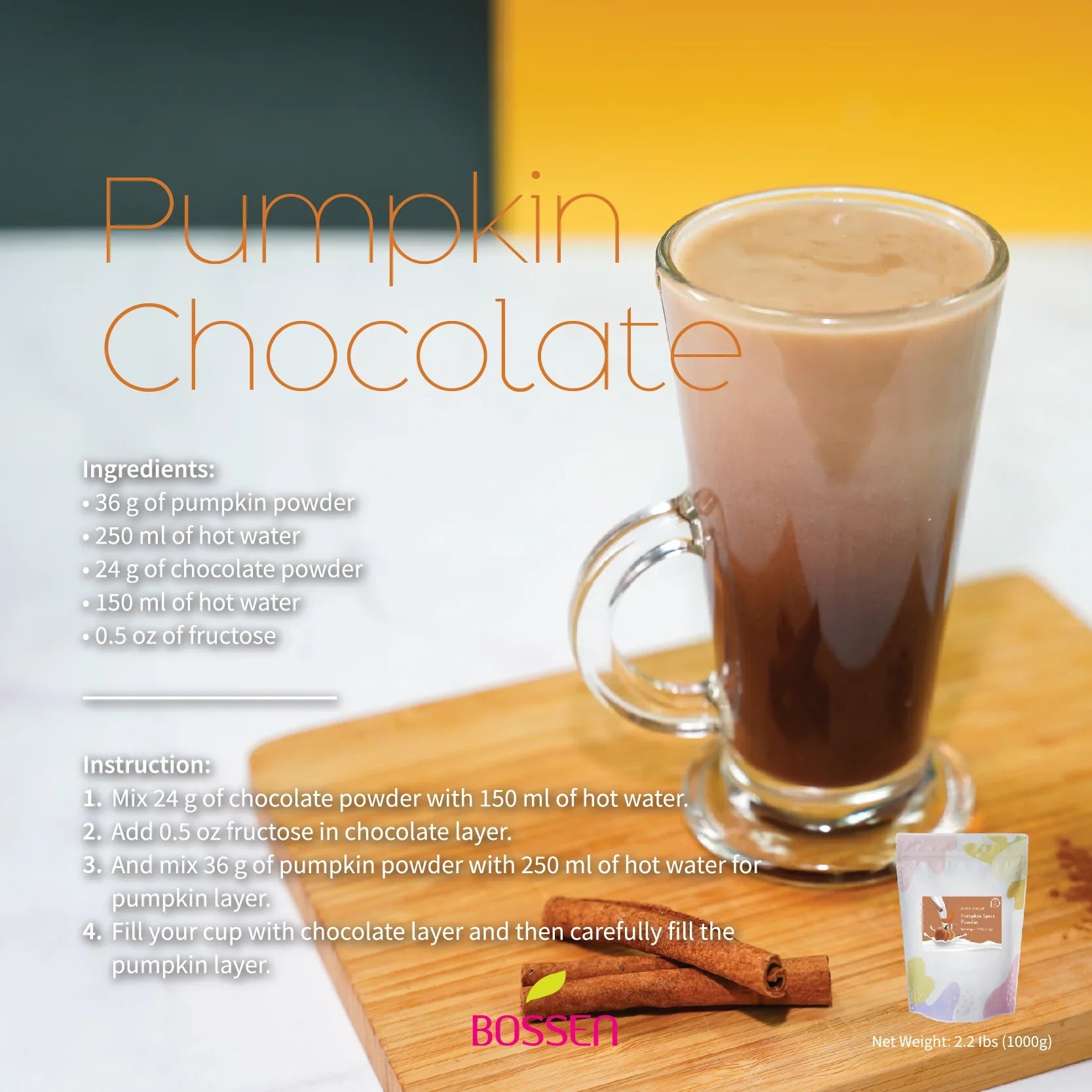 Pumpkin Spice Beverage Mix |  All in One | NEW | 2.2 Lbs. Bag - Bossen Canada