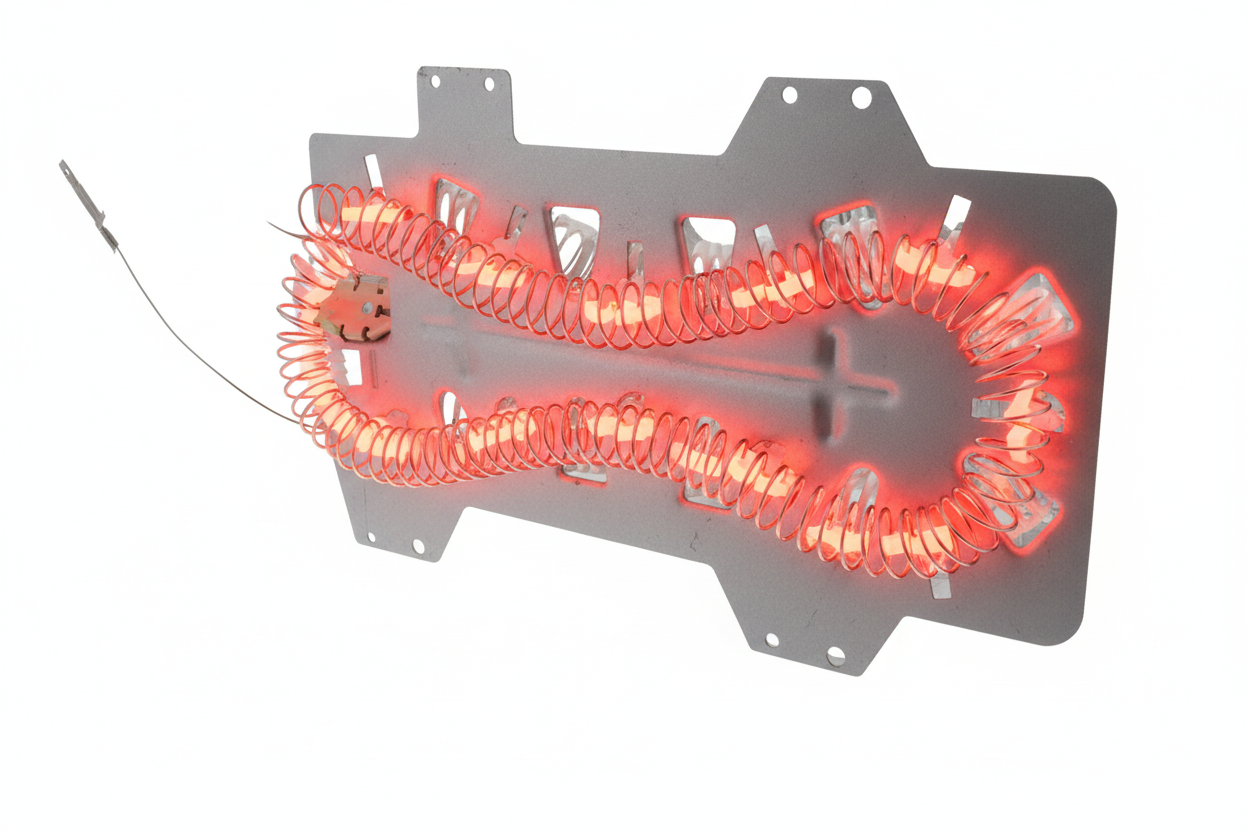 Red-hot glowing dryer heating element