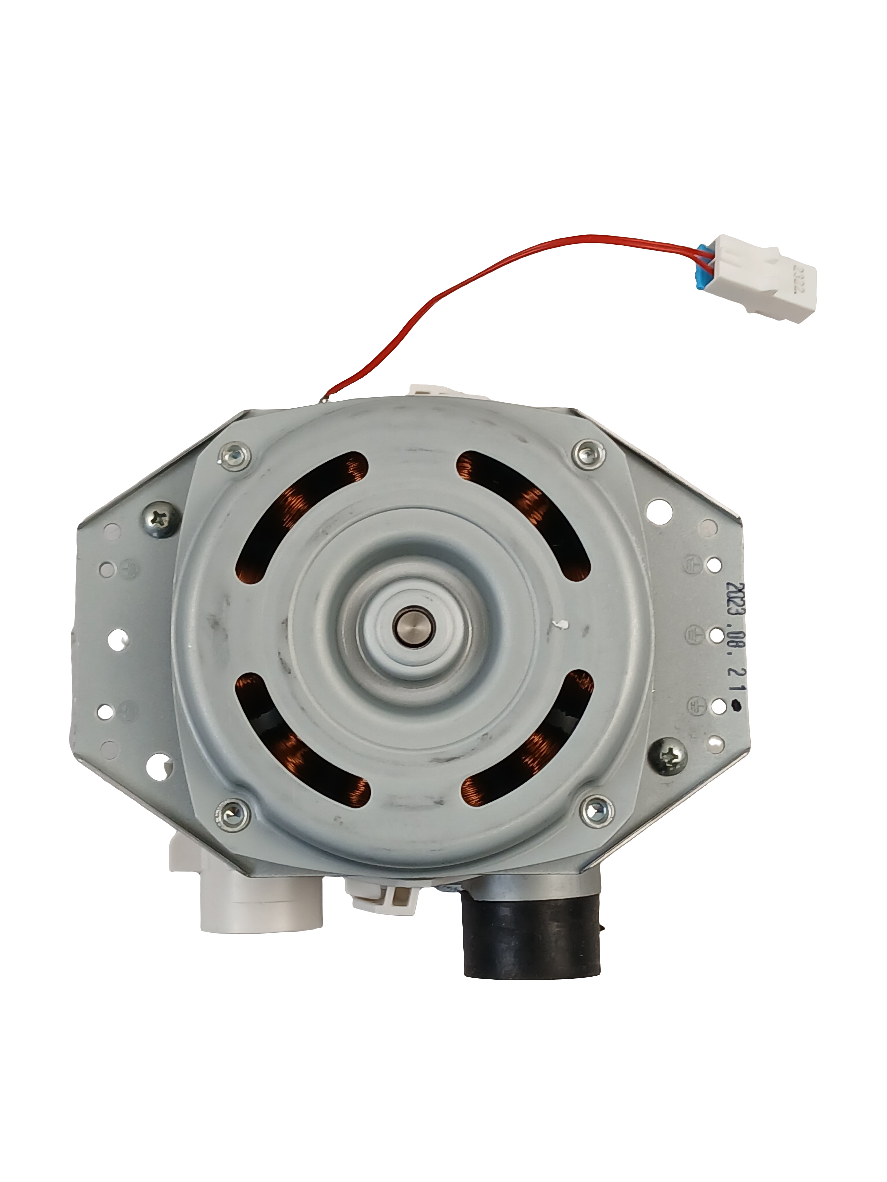 ABT72989202 dishwasher pump assembly metal motor housing with wiring connector and inlet outlet ports