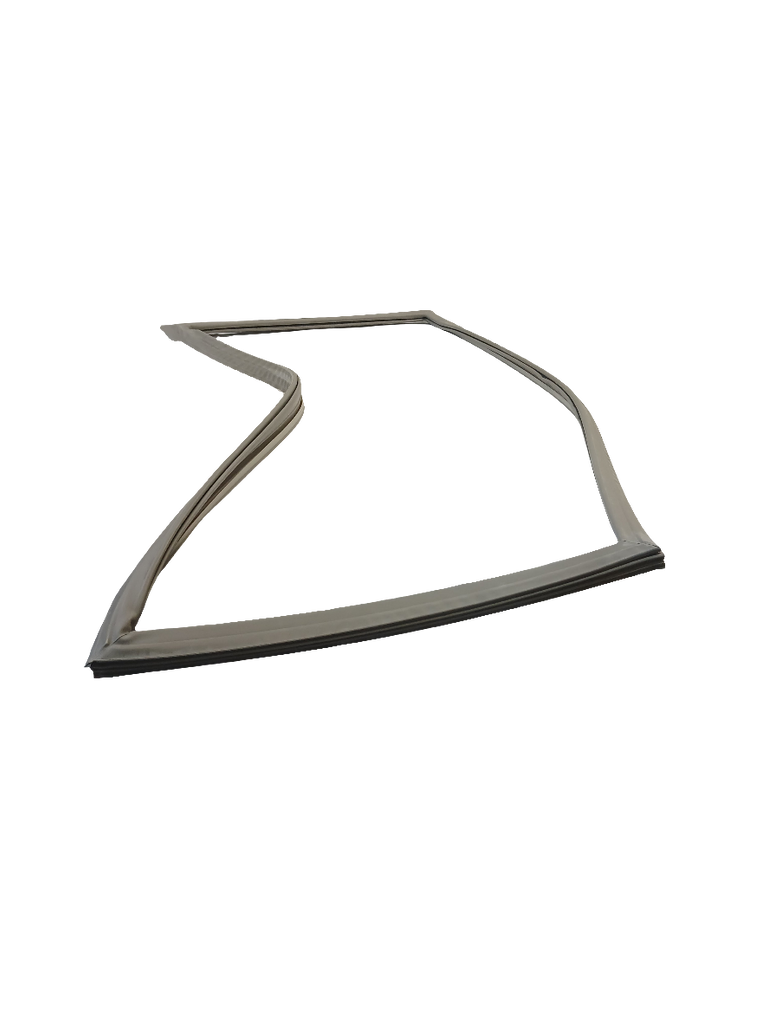 XPart Supply W10846057 refrigerator door gasket gray rubber replacement seal on black background