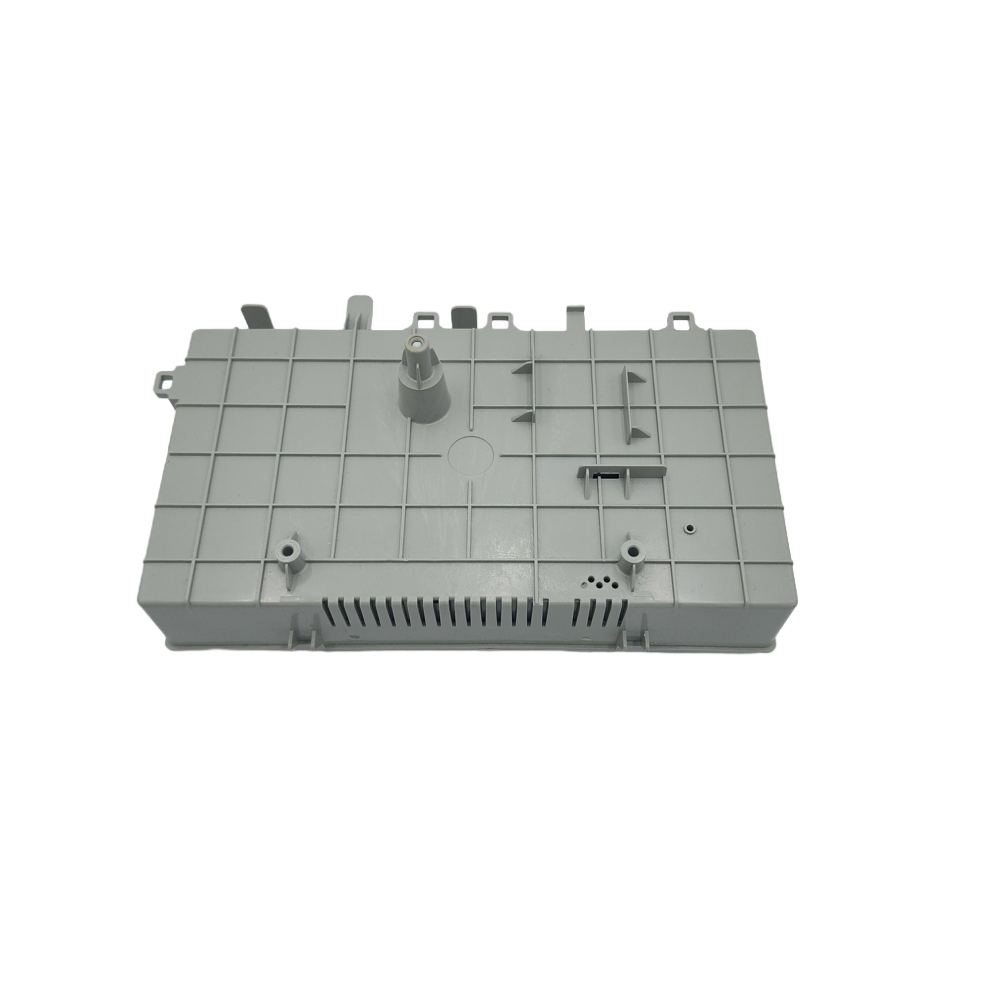WG04F11465 washer power board assembly gray plastic control module housing with mounting tabs and vent slots