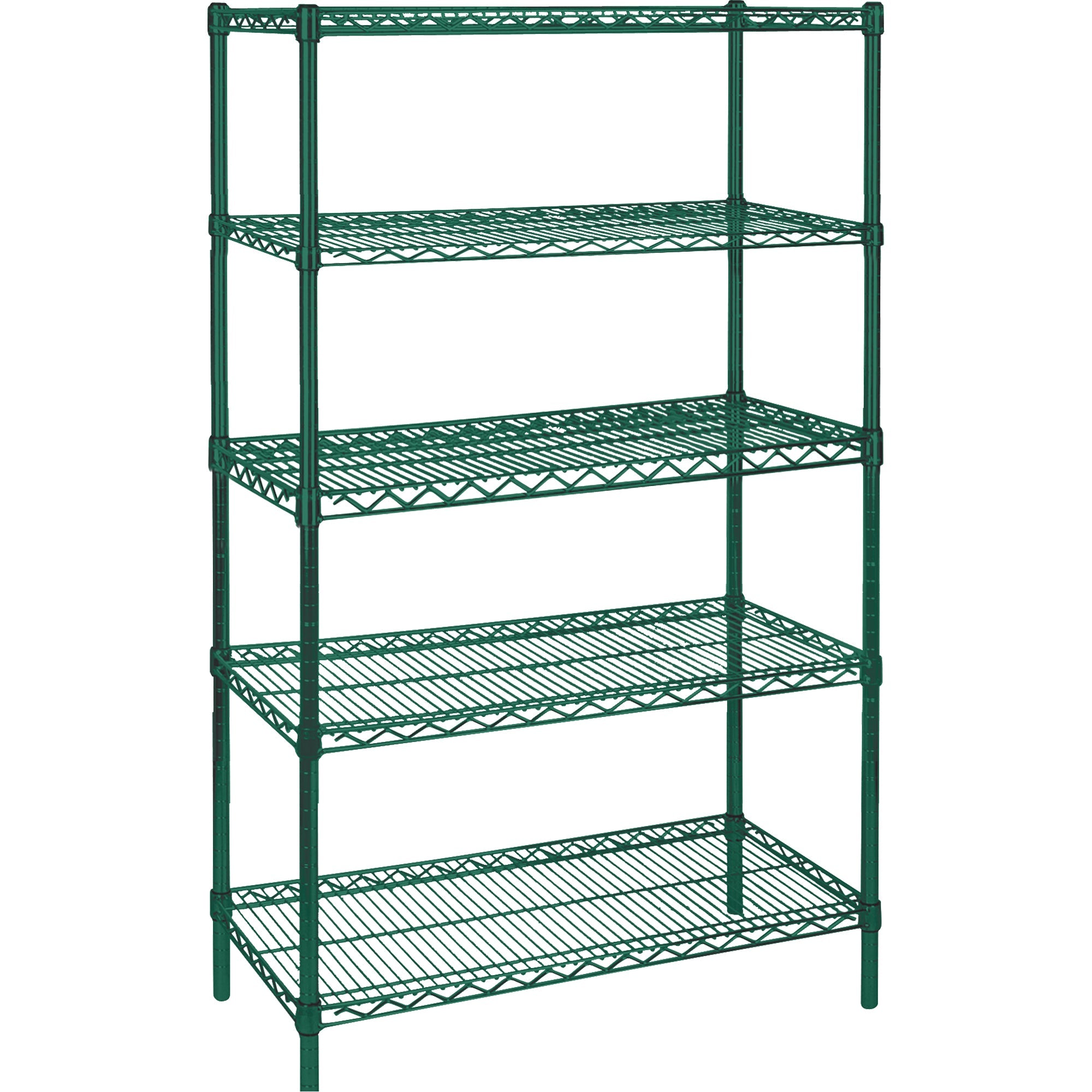 Heavy-Duty Green Epoxy Finish Wire Shelving