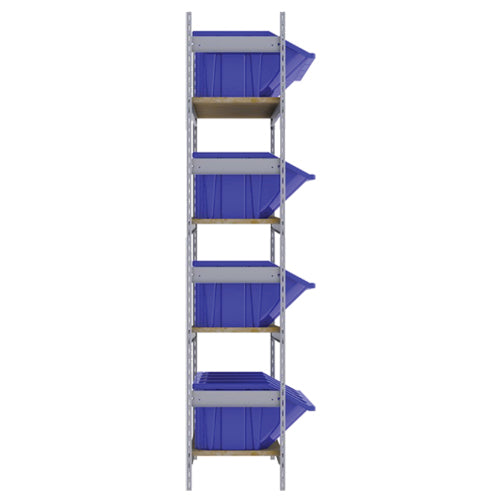 Wide Span Shelving with Jumbo Plastic Bins
