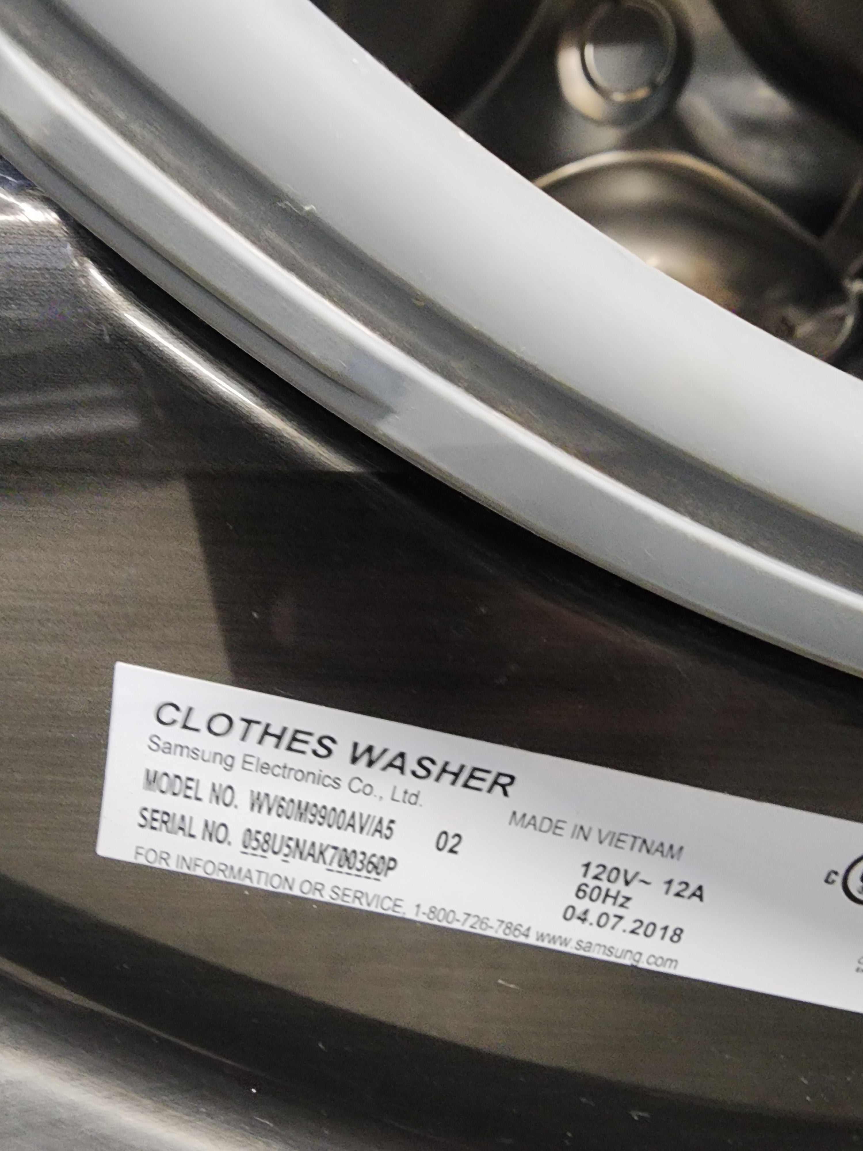 Samsung Front Load Washer 6.9 cu. ft. - WV60M9900AV/A5