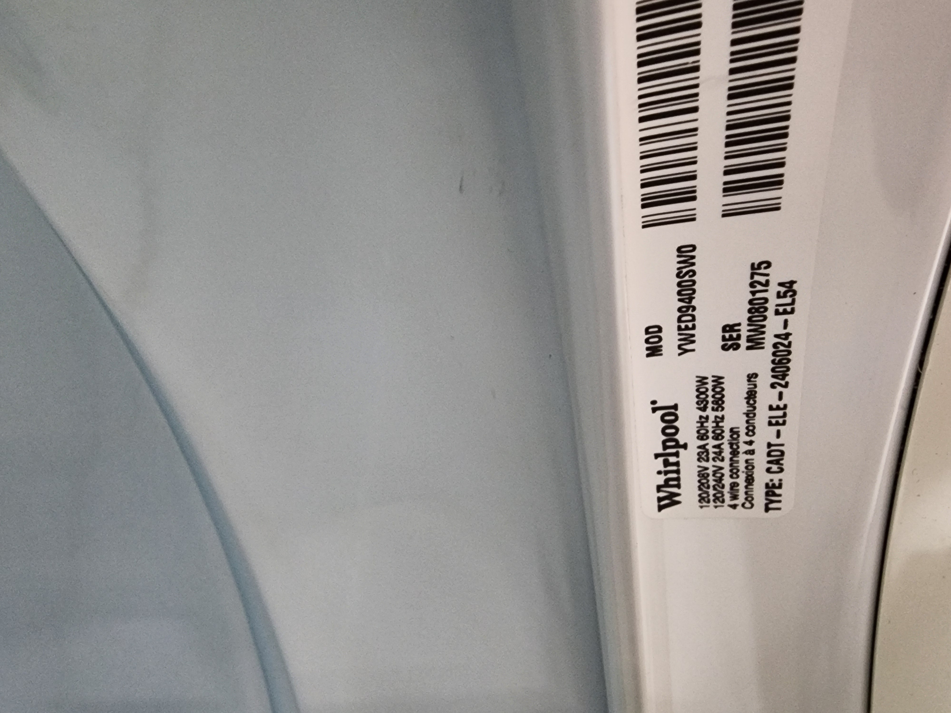#0247 Whirlpool Dryer YWED9400WW0