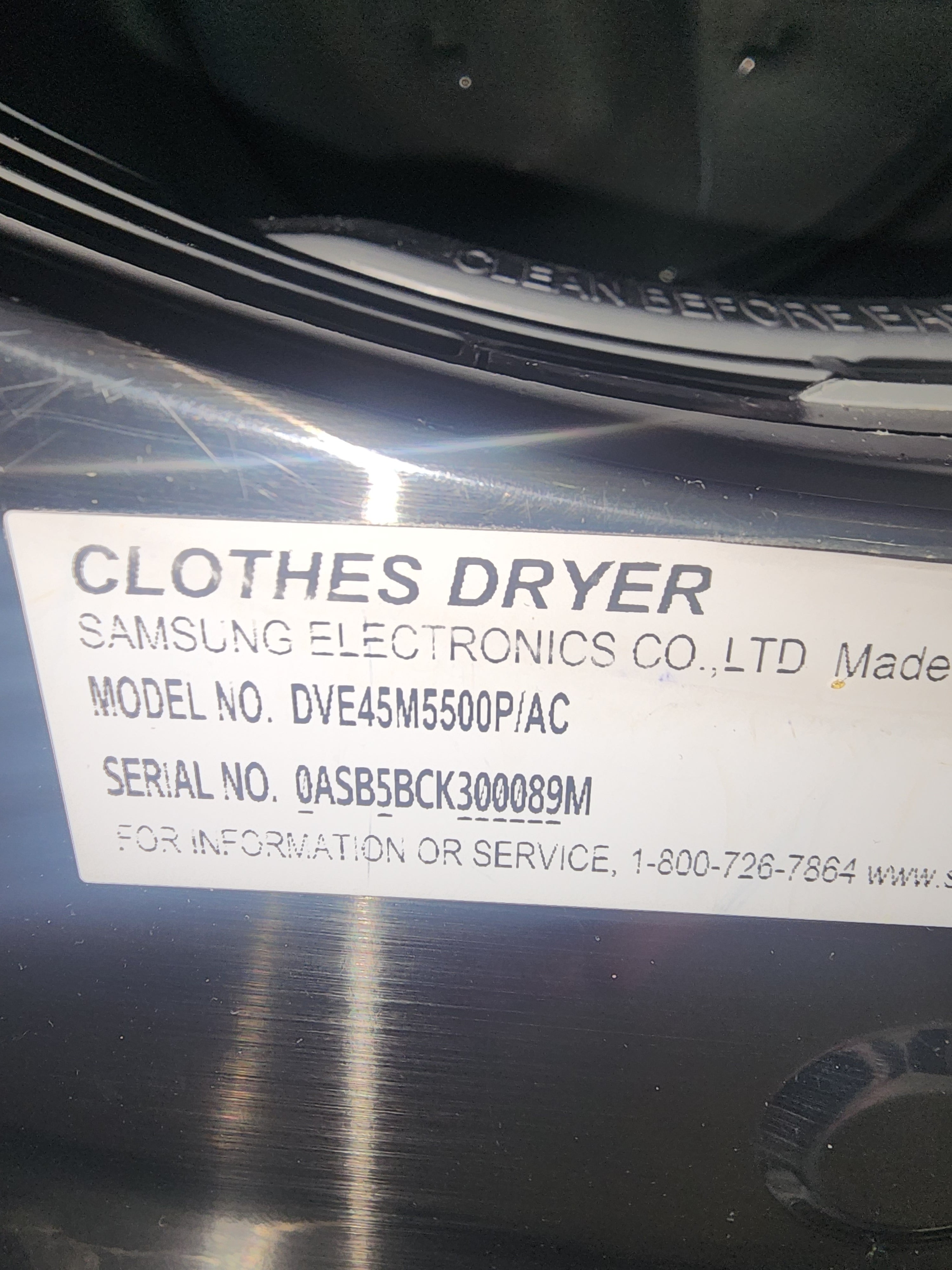 Samsung Front Load Dryer