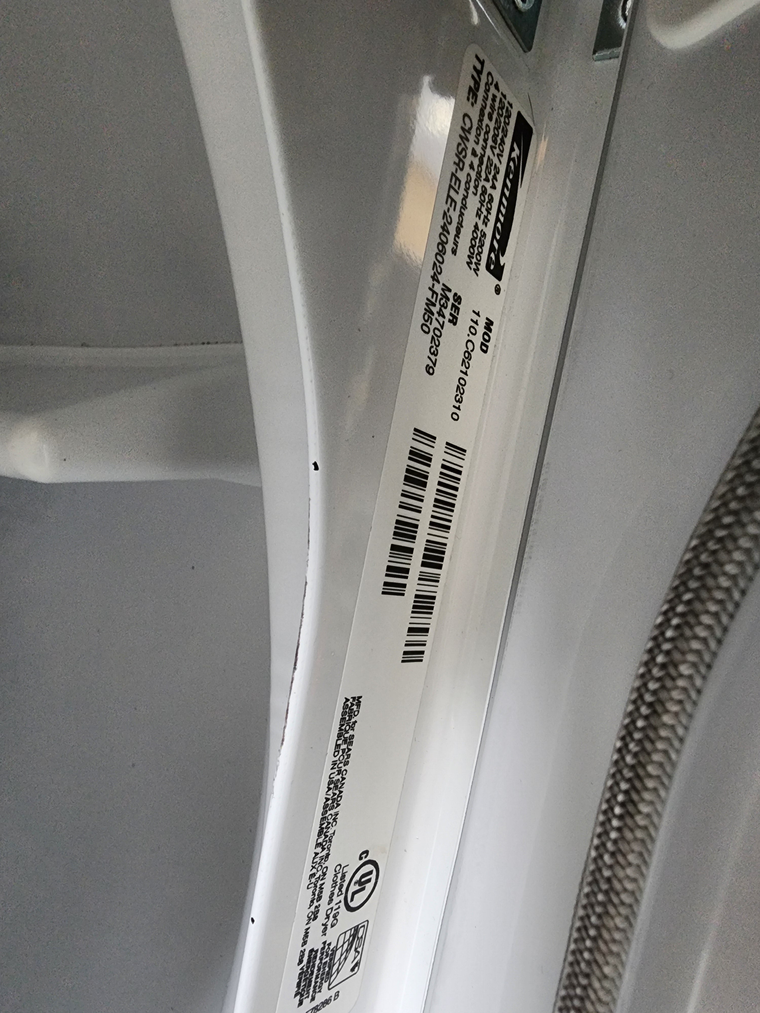 #0267 Kenmore Dryer 110.C62102310