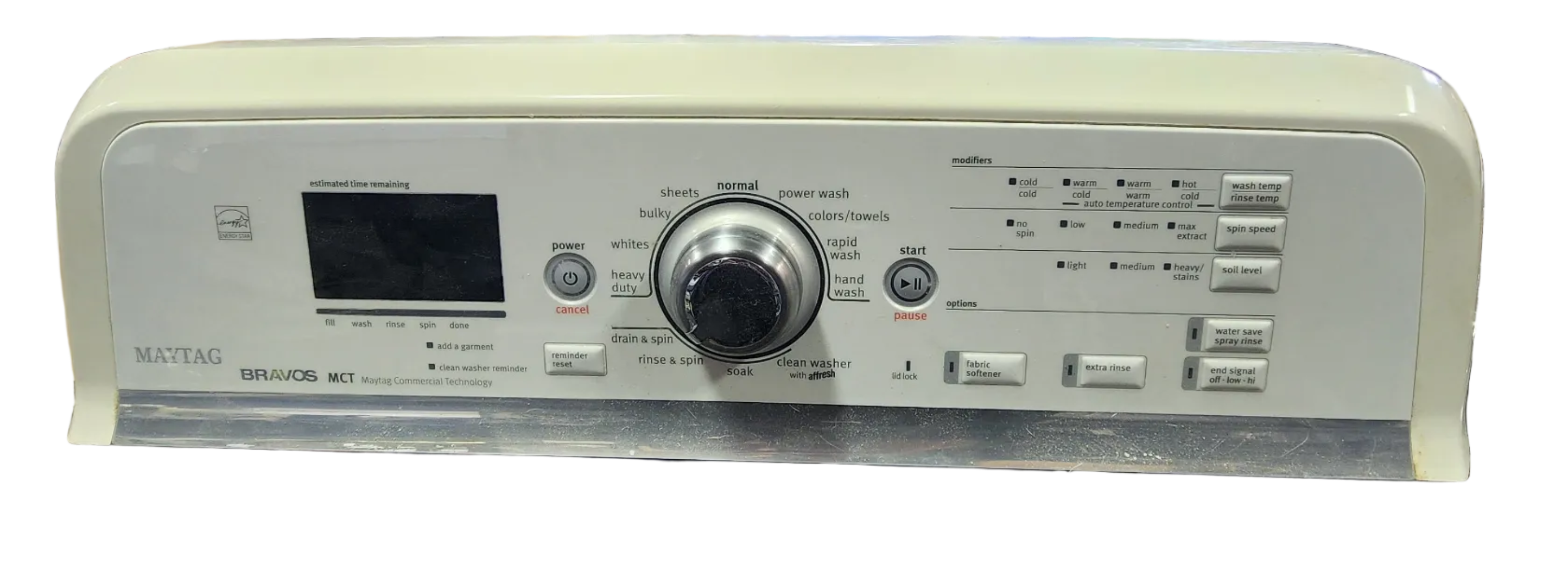 WPW10385602 Washer Console Panel