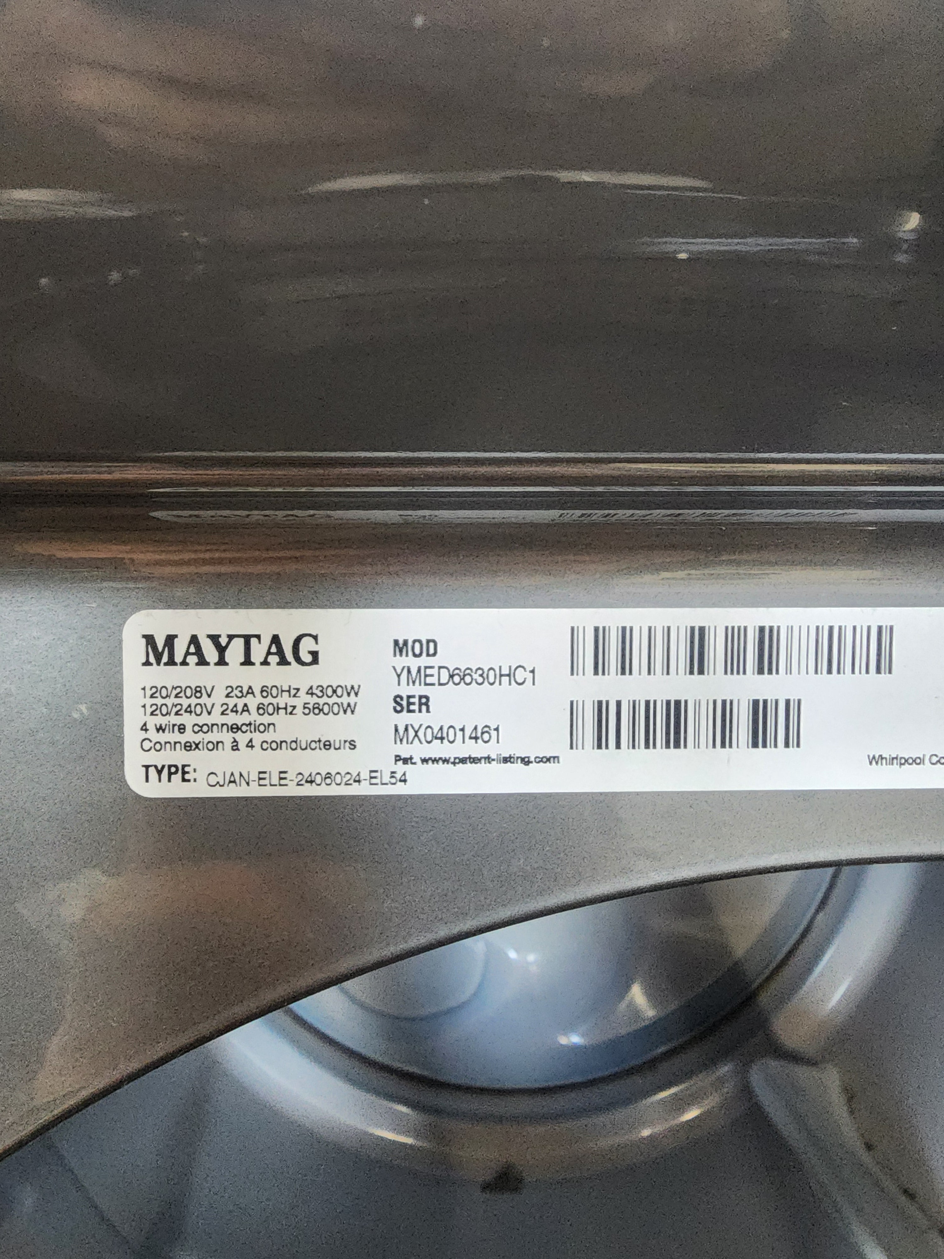 #0144 Maytag Dryer YMED6630HC1