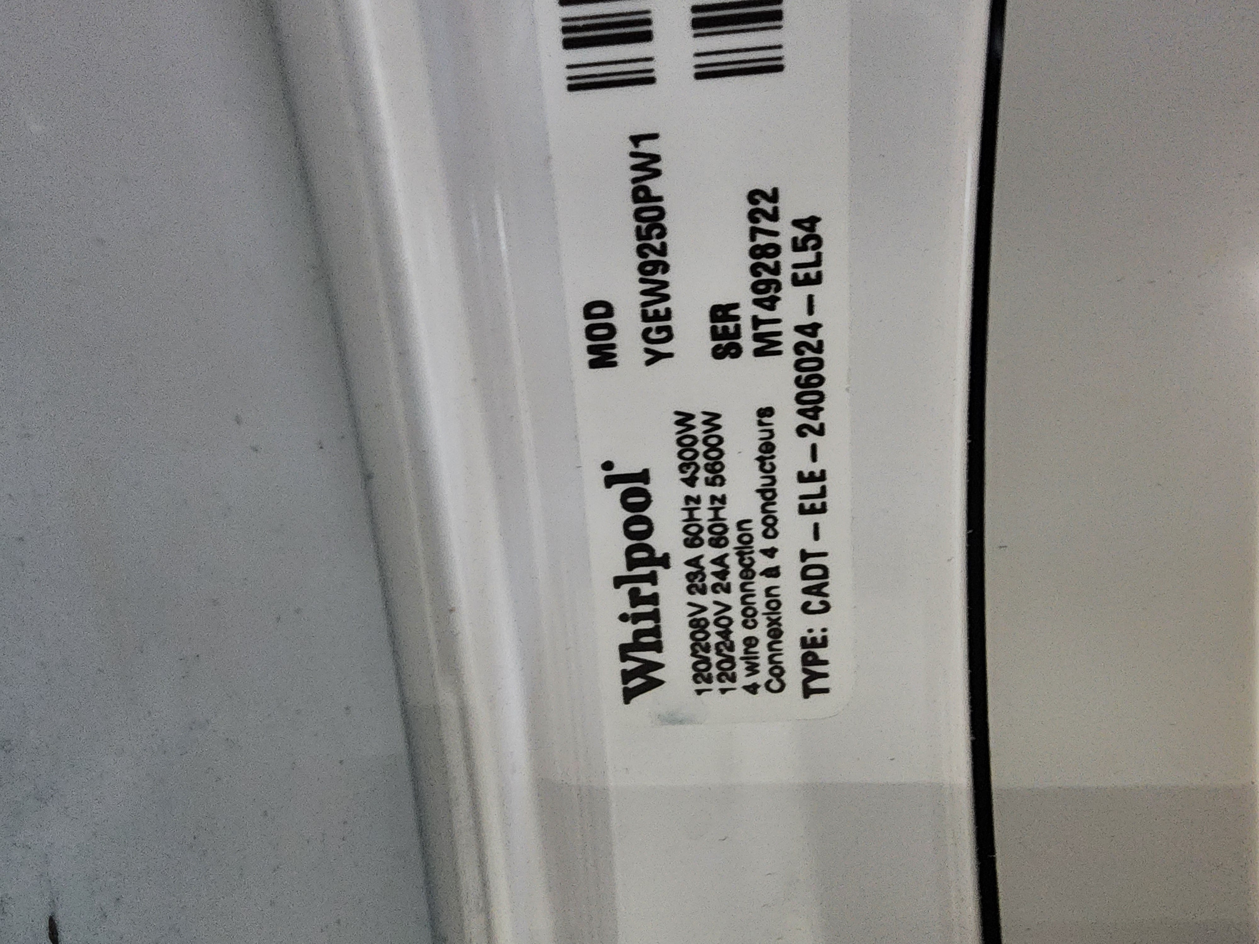 Whirlpool Electric Dryer YGEW9250PW1 – Certified Pre-Owned