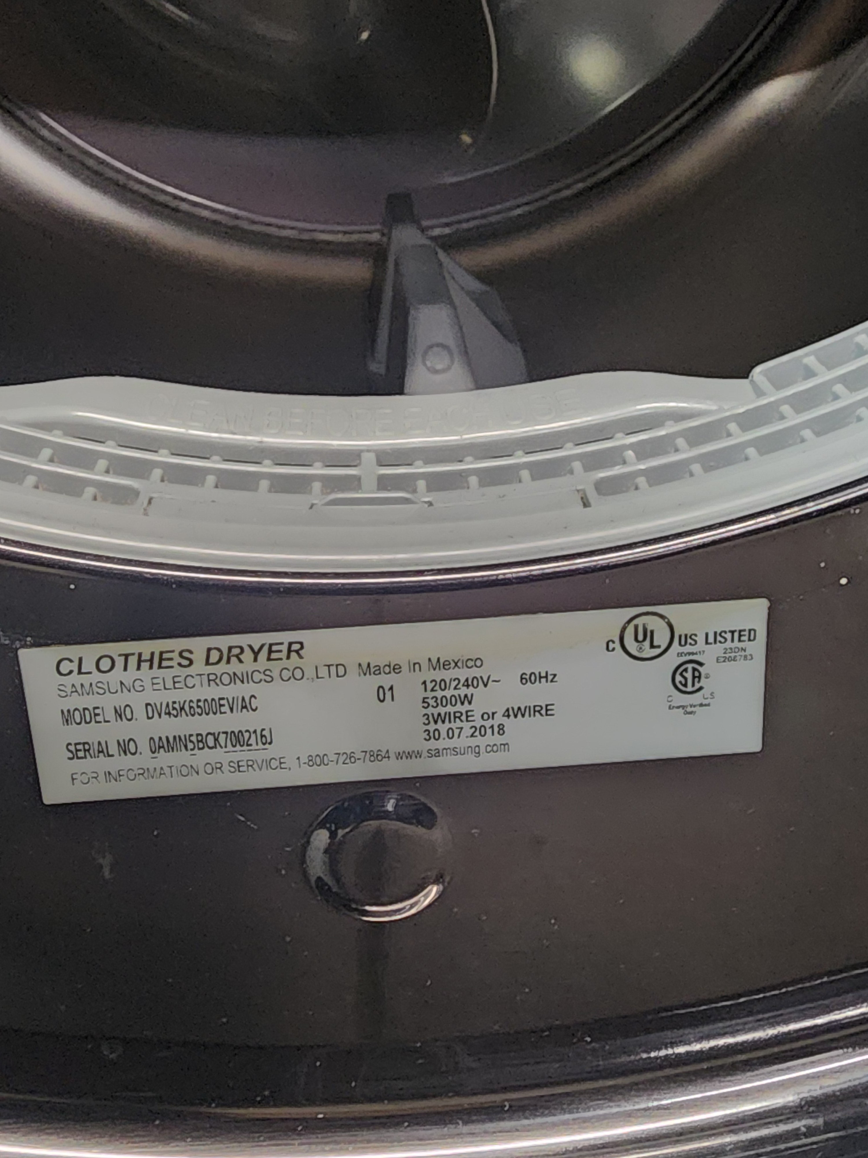Samsung Electric Dryer DV45K6500EV/AC – Certified Pre-Owned