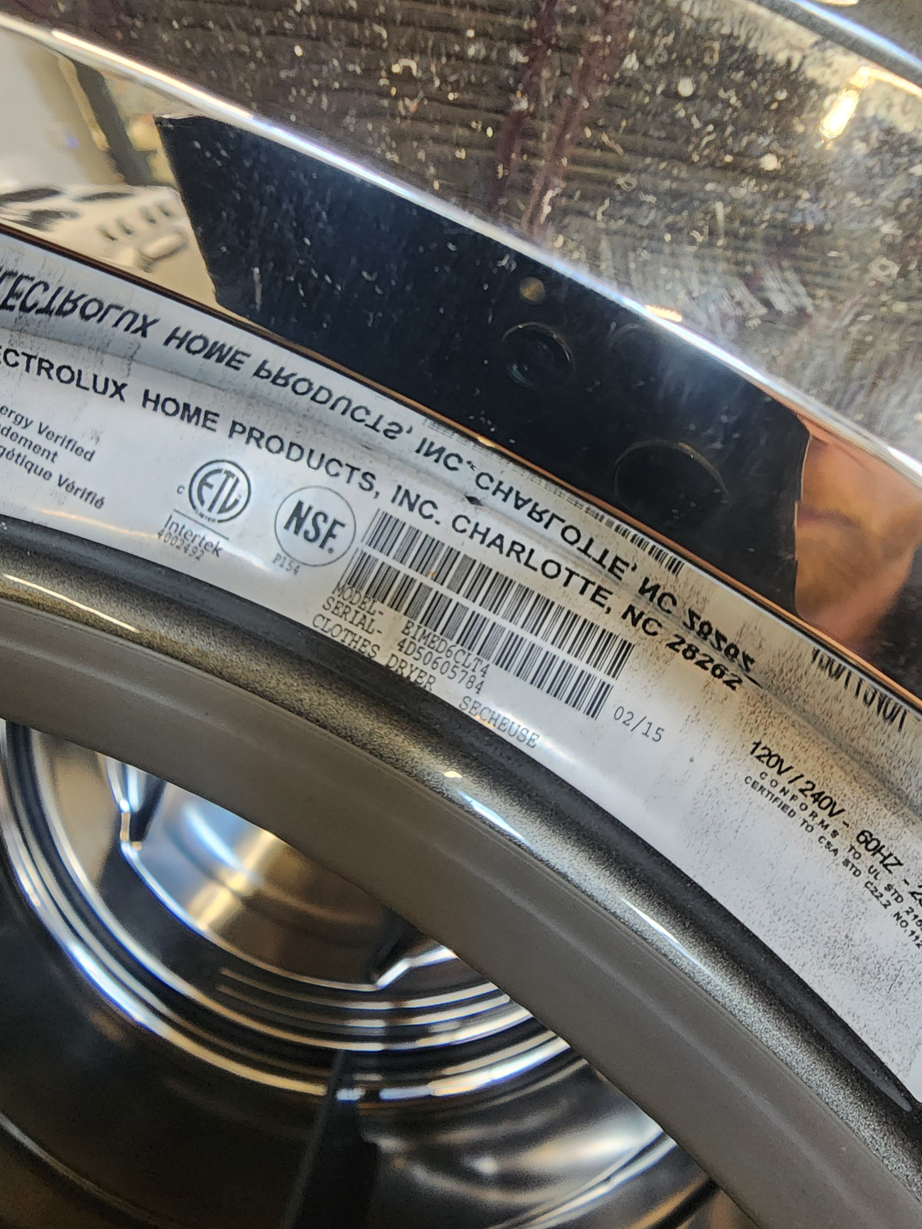 #0152 Electrolux Dryer EIMED6CLT4