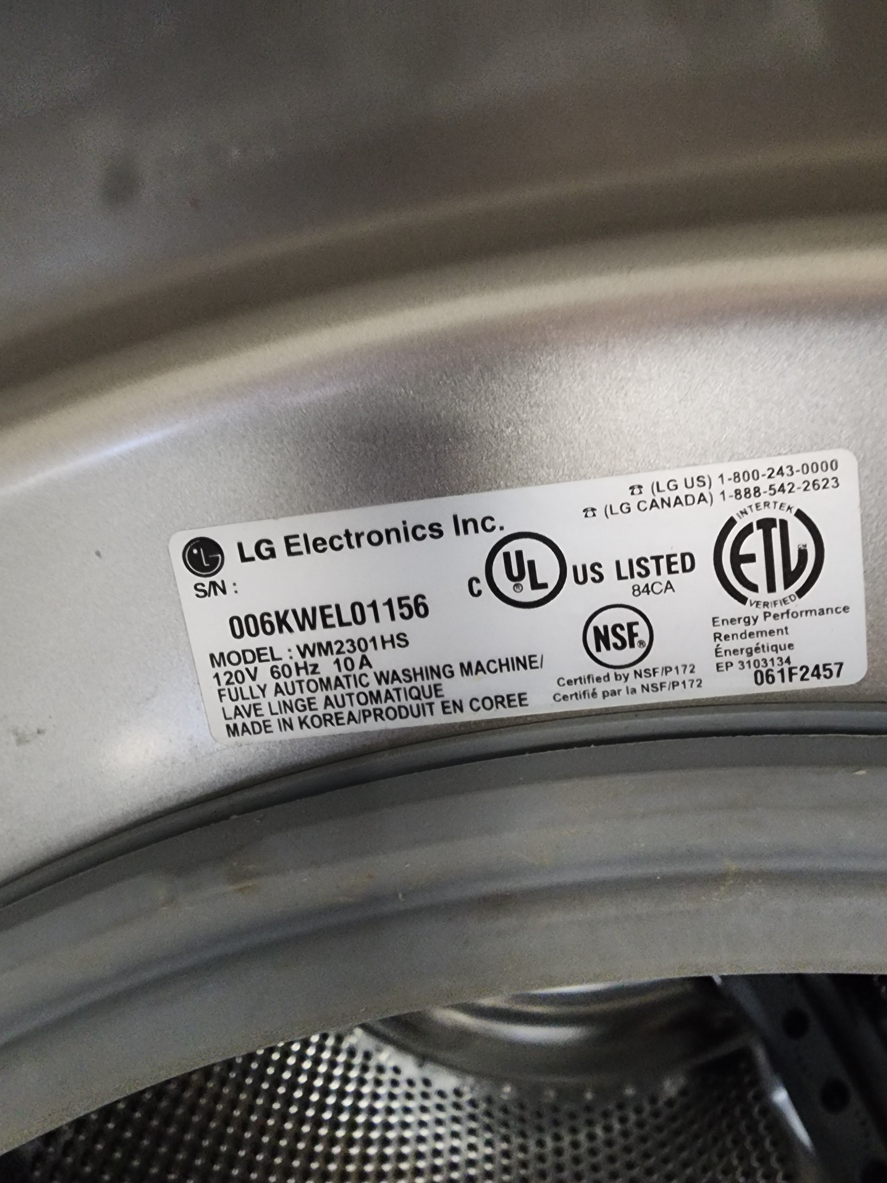 LG Front Load Washer - WM2301HS