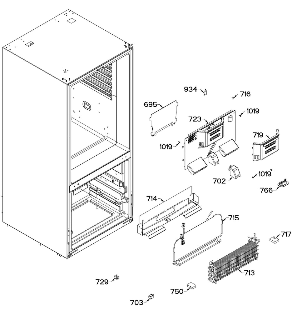 WR01A02436 Refrigerator Evaporator Cover ASM - XPart Supply