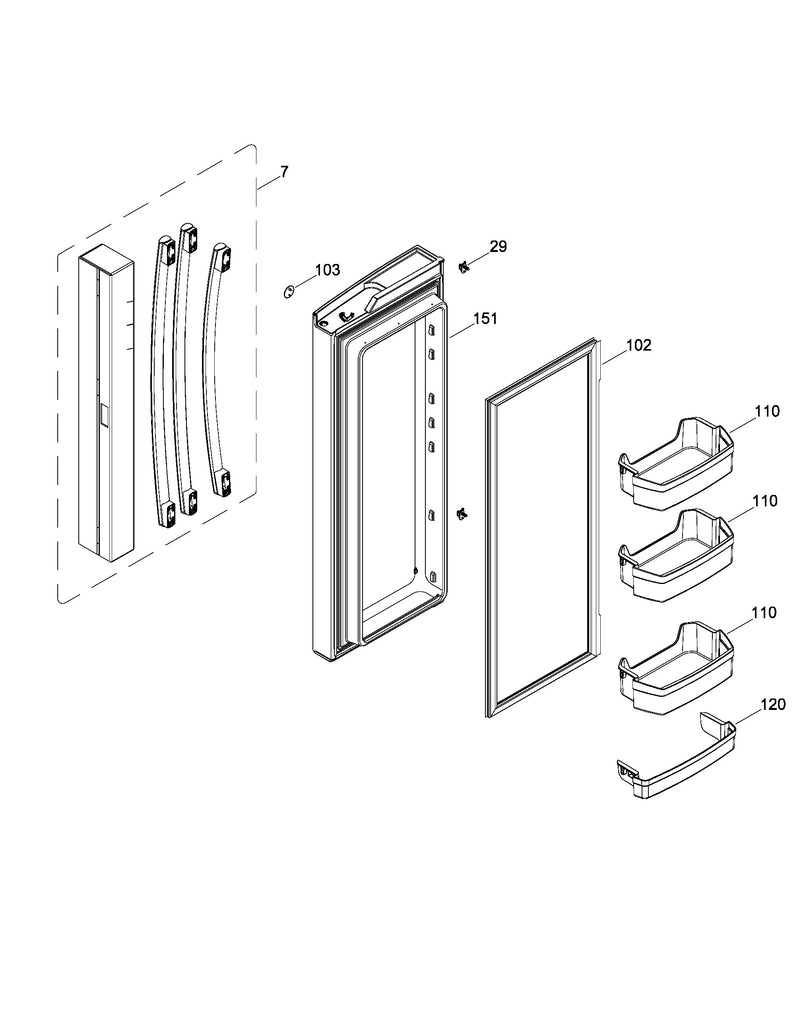 WR01A02303 Refrigerator Door Handle Kit ASM - XPart Supply