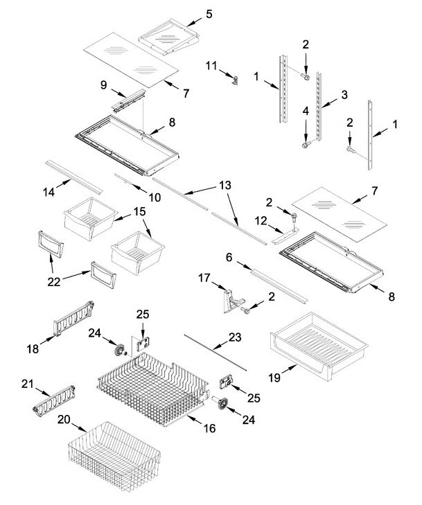 WP12227302WD Refrigerator Shelf Support - XPart Supply