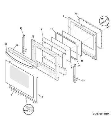 Outer Door Glass Assembly, White