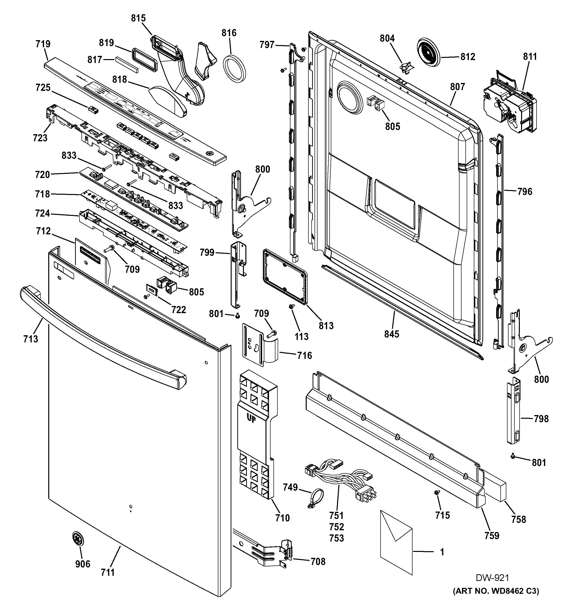WG01F03219 Dishwasher Console Cover Assembly - XPart Supply Ltd.