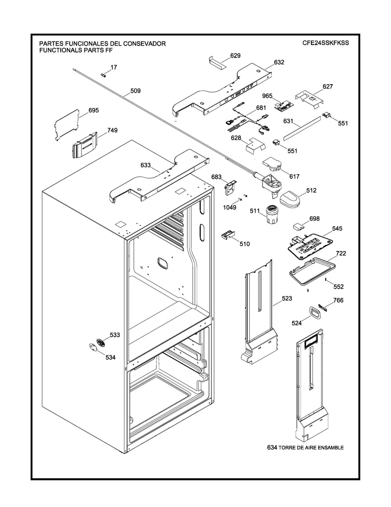 WR03F04430 Refrigerator Striker Top Mullion