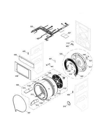 Dryer Drum and Baffle Assembly