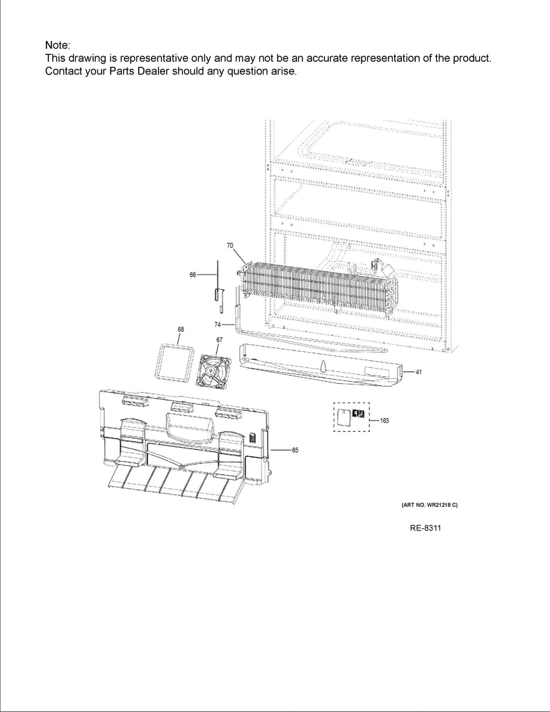 WG03A03513 refrigerator Freezer Evaporator Cover with Thermistor