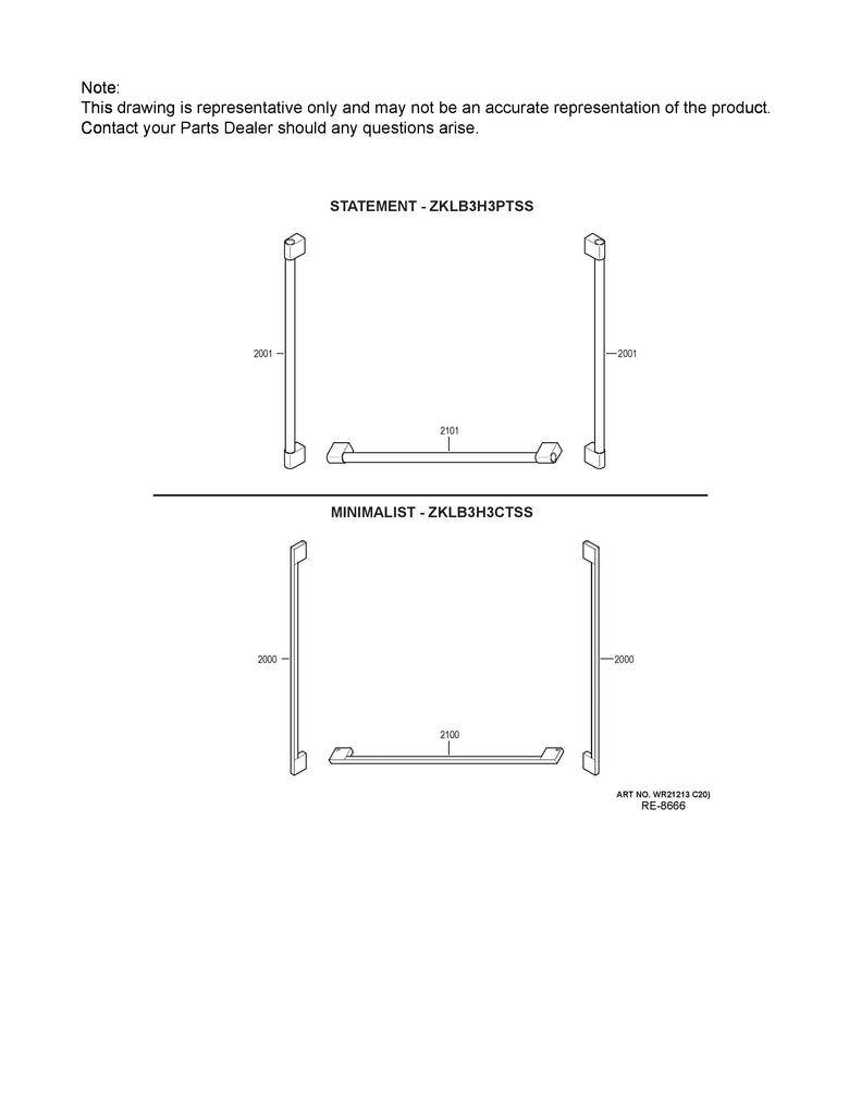 WG03L10642 Refrigerator Statement Door handle