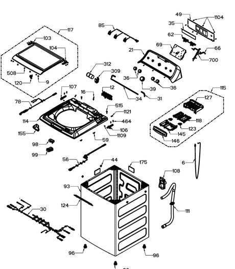 WW01L01507 Washer Top Cover ASM - XPart Supply