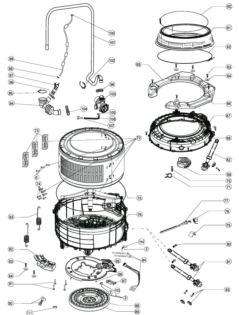 WG04F12107 Washer/Dryer Door Gasket - XPart Supply