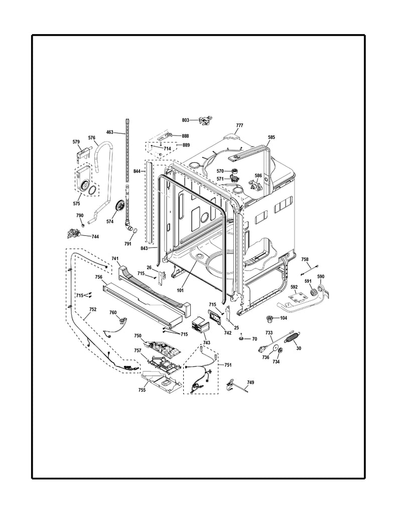 WG01F07567 Dishwasher Configured Machine Control Board - XPart Supply