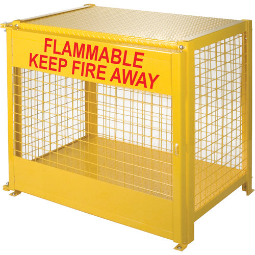 Gas Cylinder Cabinets, 6 Cylinder Capacity, 44" W x 30" D x 37" H, Yellow