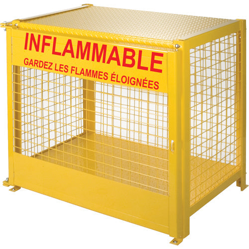 Gas Cylinder Cabinets, 6 Cylinder Capacity, 44" W x 30" D x 37" H, Yellow