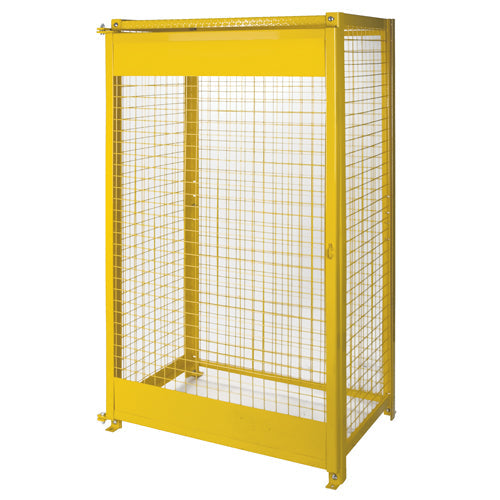 Gas Cylinder Cabinets, 10 Cylinder Capacity, 44" W x 30" D x 74" H, Yellow