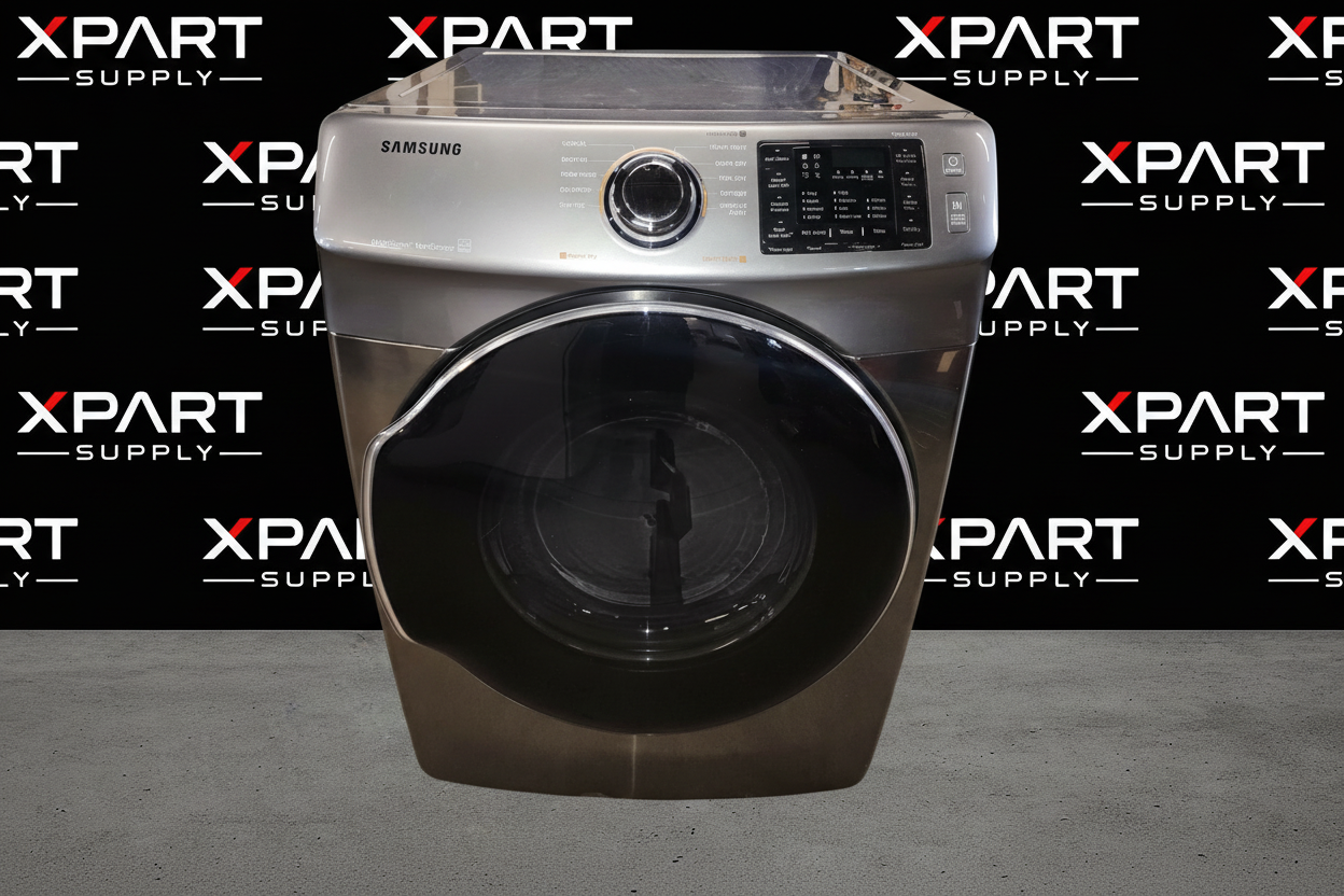 Samsung dryer with XPart Supply branded background