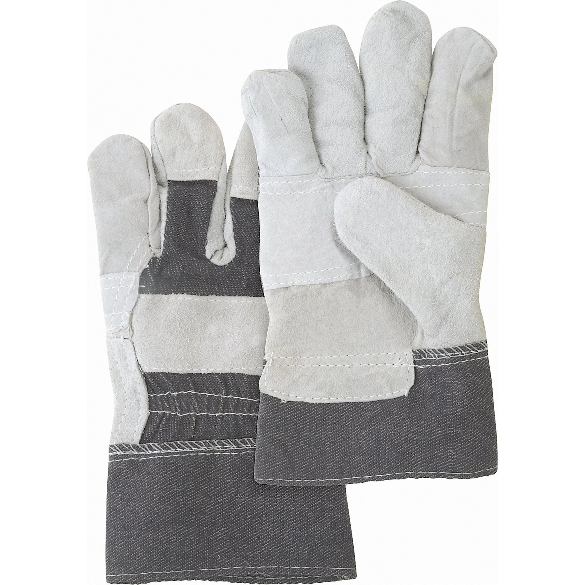 Standard-Duty Patch Palm Fitters Gloves, Large, Split Cowhide Palm, Cotton Inner Lining